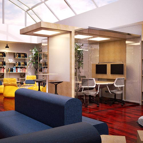 Interior Rendering of Library.